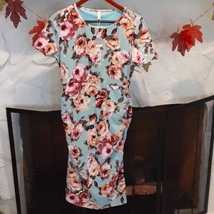 3/$25 Pink Blush maternity floral dress size L